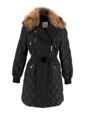 Moncler Belted Black Coat