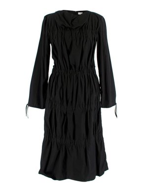 Moncler Black Ruched Belt Dress