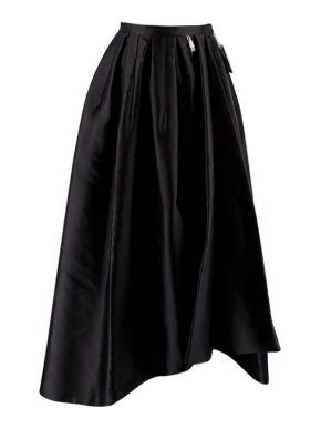 Dior Black Pleated Silk Skirt