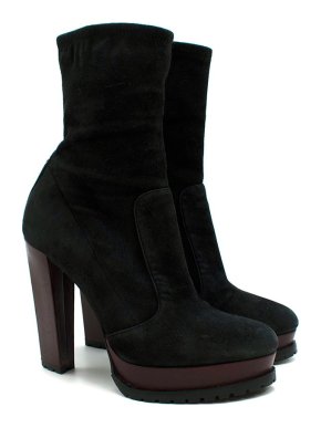 Dior Suede Platform Ankle Boots