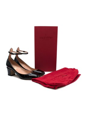 Valentino Garavani Black Perspex Ankle Strap Pumps