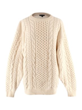 Ann Demeulemeester Cream Cable Knit Jumper