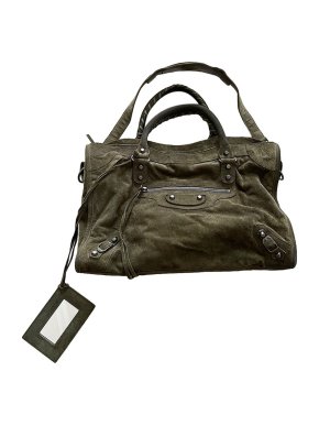 Balenciaga Khaki Suede Arena City Bag