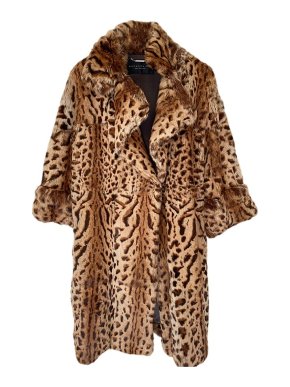 Barbara Bui Leopard Print Goat Fur Coat