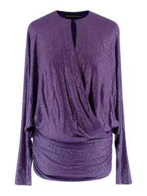 Alexandre Vauthier Draped Crystal-Embellished Stretch Georgette Mini Dress