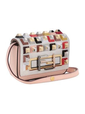 Fendi Mini Studded Fur Baguette Bag
