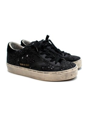 Golden Goose Black Glitter Superstar Sneakers