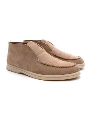 Loro Piana Beige Open Walk suede loafers