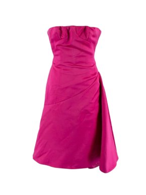 Versace Pink Silk Vintage Strapless Dress