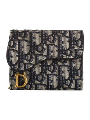 Dior Oblique Saddle Canvas Wallet