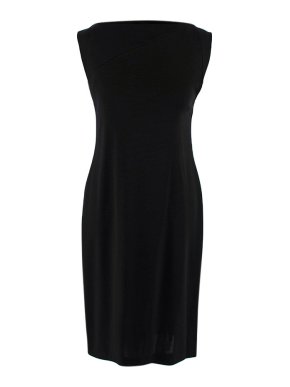 Bottega Veneta Black Cap Sleeve Knit Midi Dress