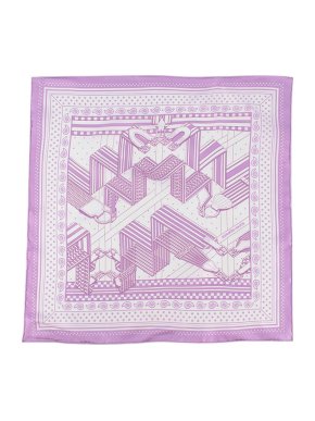 Hermes Mauve & White Sangles en Zig Zag Bandana 55