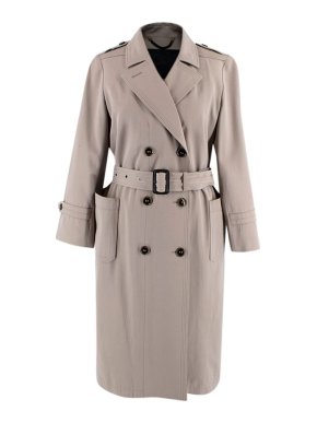 Burberry Taupe Wool-Blend Trench Coat
