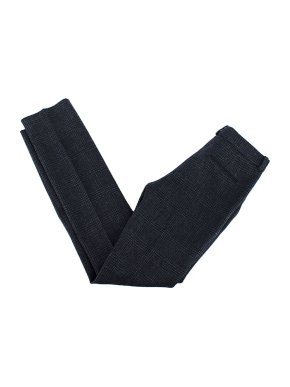 Victoria Beckham Navy Checked Wool Trousers