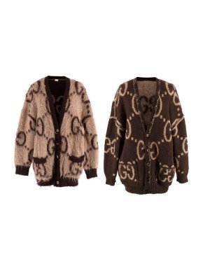 Gucci GG Monogram Reversible Mohair Cardigan