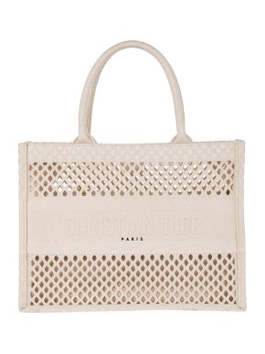 Dior Embroidered Mesh Book Tote