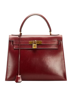 Hermes Bordeaux Vintage Box Calf Kelly 32