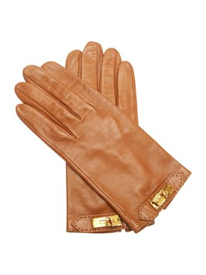 Hermes Gold Soya Cadena Gloves - Size 8