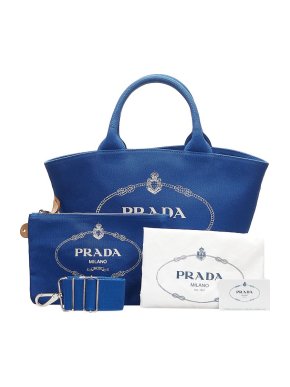 Prada Canapa Convertible Shopping Tote with pouch