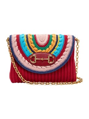 Gucci Horsebit 1955 crochet and knit cross-body bag