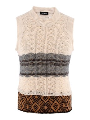Raf Simons Merino Wool Knitted Sleeveless Vest