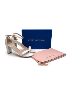 Stuart Weitzman White Smooth Calf Nearlynude Sandals