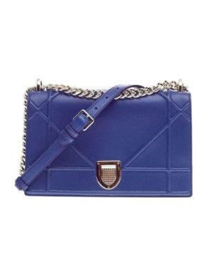 Blue Calfskin Medium Diorama Flap