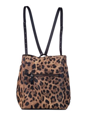 Dolce & Gabbana Leopard Print Leather Backpack