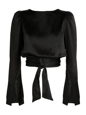 Harmur Black Silk Gilly Top