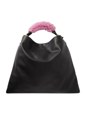 Marni Venice Medium Shearing-trimmed Leather Tote