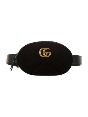 Gucci GG Marmont Matelasse Velvet Belt Bag