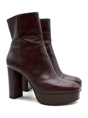 Gianvito Rossi Burgundy Platform Ankle Boots
