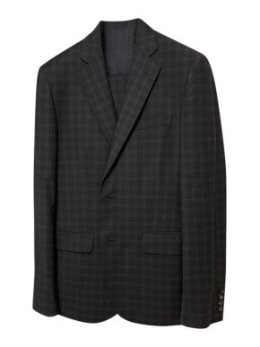 Hardy Amies Blue Wool Check Single Breasted Suit