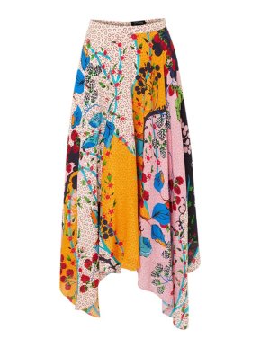 Saloni Freja Silk Printed Skirt
