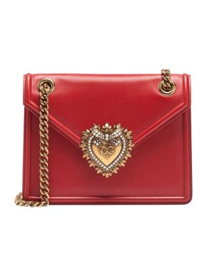 Dolce & Gabbana Red Leather Devotion Shoulder Bag