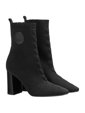 Hermes Volver 90 Black Knit Ankle Boots