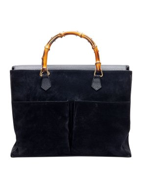 Gucci Vintage Bamboo Suede Satchel