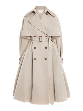 Alexander McQueen Stone Polyfaille Parachute Trench Coat