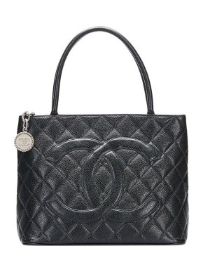 Chanel Vintage Caviar Quilted Medallion Tote
