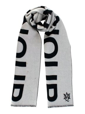 Alexander McQueen Honour Black & White Wool Scarf