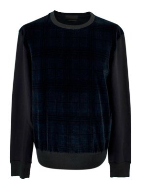 Alexander McQueen Blue Checkered Velvet Sweatshirt