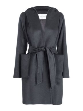 MaxMara Navy Camel Hooded Coat