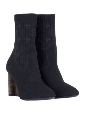 Louis Vuitton Black Monogram Silhouette Ankle Boots