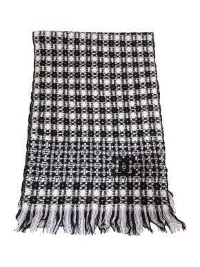 Chanel Purple Cashmere Check Scarf
