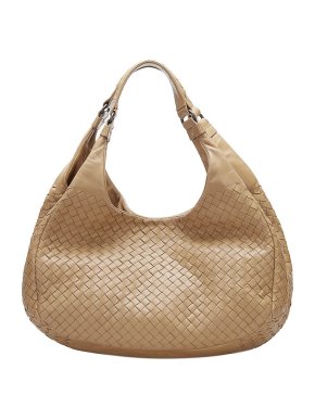 Bottega Veneta Beige Intrecciato Campana Hobo Bag