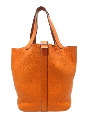 Hermes Orange Clemence Leather Picotin Lock 18