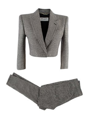 Saint Laurent Prince of Wales Check Cropped Jacket & Skinny Pants