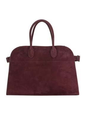The Row Margaux 15 Suede Top Handle Bag