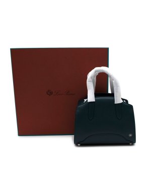 Loro Piana Teal Smooth Leather Micro Sesia Bag
