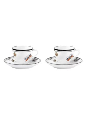 Richard Ginori 2 Tea Cups And 2 Saucers Set